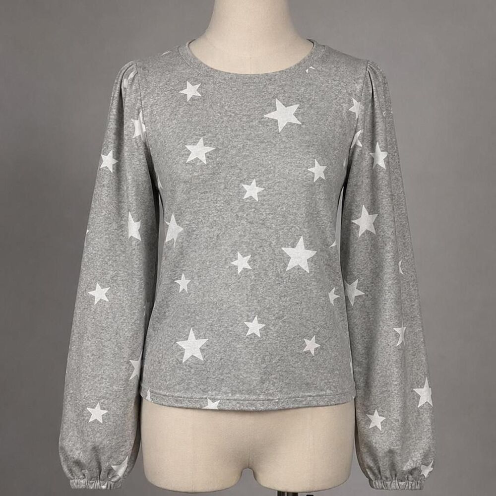 Grey y2k Stars Long Sleeve Size Large